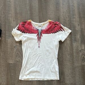 Marcelo Burlon County of Milan White T-Shirt with Red Wing Design